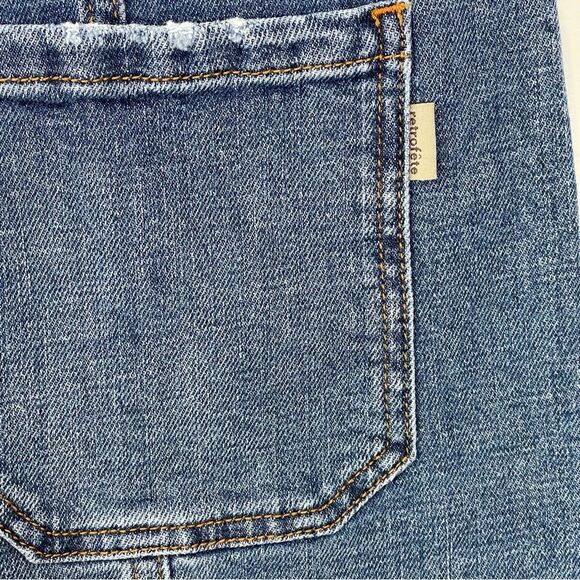 NWT Retrofête Carter Pant Jeans in Dark Bluejay Size 26 High Rise Barrel Jogger - Picture 9 of 13